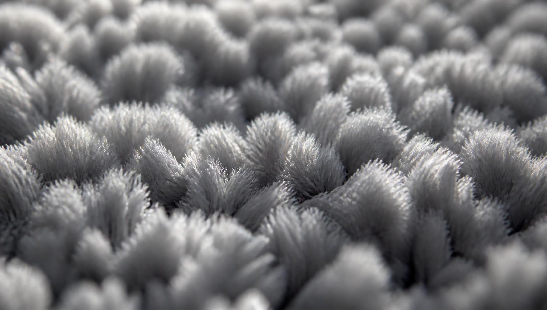 Macro close-up of clean grey carpet fibres